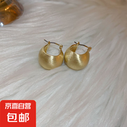 銀針愛(ài)心幾何金屬拉絲耳環(huán)簡(jiǎn)約小眾設計感耳釘時(shí)尚新款耳飾女批發(fā) 8#耳扣-金色豆豆