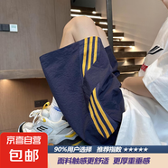 美式條紋速干短褲男女夏季薄款潮牌五分沙灘褲子運動休閑寬松中褲 【重磅高質量清倉】潤A78深藍 M 建議體重80-95斤