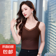 彈V領(lǐng)上衣2025春夏新款吊帶背心女職業(yè)正裝內(nèi)搭氣質(zhì)針織打底衫 花色 RF0057 L 碼100-108斤