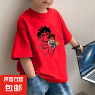 男童短袖t恤2025新款純棉夏季童裝兒童男寶寶衣服小男孩上衣夏裝 2424紅色 160