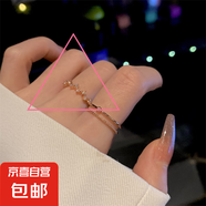 店主墻推顯白鍍玫瑰金戒指女ins輕奢感精致鑲鋯石簡(jiǎn)約指環(huán) 波浪鋯石戒指