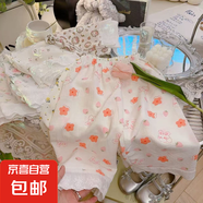 25夏季新款女童花邊外穿褲子女孩休閑寬松防蚊褲寶寶韓版洋氣褲88 KX7【花邊褲】-一朵小花 90 碼（建議身高70-80cm）