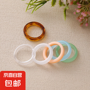 仿玉戒指女小眾少女樹脂情侶戒對戒跑環(huán)不掉色食指戒仿白玉戒指 仿玉食指戒指【顏色隨機一個】
