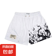柯菲沃火焰短褲美式潮牌籃球訓(xùn)練四分褲男女不過(guò)膝潮牌健身運(yùn)動(dòng)速 穩(wěn)-DK427黑火焰（籃球?qū)Ｓ枚萄潱?XL （建議125-135斤以?xún)?nèi)）
