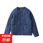 內(nèi)膽棉衣男冬季阿美咔嘰美式復(fù)古工裝棉襖絎縫無領(lǐng)棉服外套 藍(lán)色555-CPH XL 【建議120-140斤】