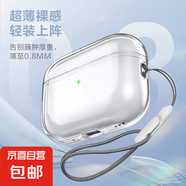 耳機(jī)保護(hù)殼 適用蘋果AirPods pro保護(hù)套AirPods無線藍(lán)牙耳機(jī)套透明保護(hù)殼TPU防摔晶透軟殼 AirpodsPro2代+Incase掛繩