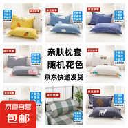 新款枕套單個枕頭套48cmx74cm家用單人枕芯套男整頭整套耐用耐磨 隨機花色枕套（活動專享價） 48x74cm枕套一只裝