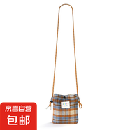 高級(jí)感秋冬小眾迷你手包包女2024新款洋氣斜跨單肩手機(jī)包 藍(lán)棕格子【手機(jī)包】/ 小號(hào)