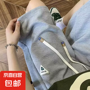華夫格短褲男夏季潮流寬松休閑運(yùn)動褲子高街潮牌百搭直筒五分中褲 灰色 XL