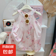 女童夏季連衣裙2025新款兒童洋氣公主風(fēng)連衣裙寶寶甜美童裙H156 1F粉色系 100 cm