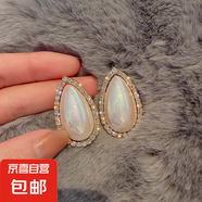 銀針大珍珠圓圈耳環(huán)時尚小眾夸張氣質(zhì)高級感耳釘法式復(fù)古百搭耳飾 18#銀針-金色珍珠水滴
