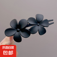 花朵鴨嘴夾女款大號(hào)發(fā)亮多后腦勺盤發(fā)一字夾發(fā)卡頭飾2024新款抓夾 16#黑色大花朵抓夾