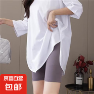 2025夏季防走光安全褲女冰絲薄款五分打底褲外穿學(xué)生平角保險(xiǎn)褲 純灰色 XL 【115-130斤】