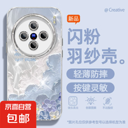 適用vivox200手機(jī)殼pro女款s20羽紗vivoy300新款x100s油畫粉云x90文藝x80/x70自帶鏡頭膜s19保護(hù)套 精孔羽紗-油畫藍(lán)云 vivoy37