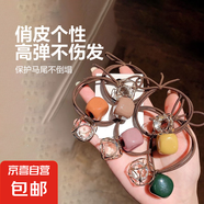 仿鉆方塊扎頭皮套皮筋頭繩女發(fā)飾網(wǎng)紅發(fā)圈發(fā)繩頭飾 水鉆鏤空-15件套