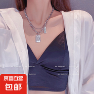 辣妹甜酷抽拉蝴蝶項鏈女一款四戴立體蝴蝶毛衣鏈設計感流蘇鎖骨鏈 字母牌子項鏈
