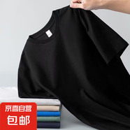 夏季短袖T恤男純色2025新款潮流夏季T恤 黑色 佐文森【185短袖】 5XL 【175-190斤】
