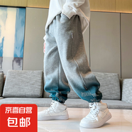 男童春秋裝褲子2025新款春秋兒童運動褲炸街男孩大童衛(wèi)褲痞帥潮 DS-HK13【灰色】 140cm