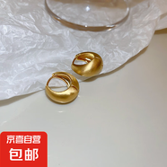 銀針愛(ài)心幾何金屬拉絲耳環(huán)簡(jiǎn)約小眾設(shè)計(jì)感耳釘時(shí)尚新款耳飾女批發(fā) 3#耳扣-金色豆豆（真金電鍍）