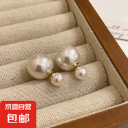 后掛耳釘女簡約氣質小眾感耳環(huán)2025潮耳飾 白色