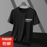 冰絲T恤男夏季薄款寬松大碼速干短袖涼感網(wǎng)眼運(yùn)動(dòng)服上衣半袖-SL 黑色 【單件裝】 2XL 【推薦125-145斤】