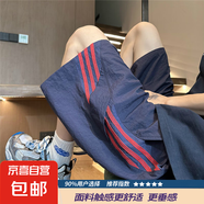 美式條紋速干短褲男女夏季薄款潮牌五分沙灘褲子運動休閑寬松中褲 【重磅高質(zhì)量清倉】潤A78藏青 L 建議體重100-115斤