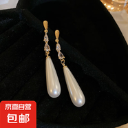 銀針輕奢珍珠愛(ài)心耳釘小眾氣質(zhì)高級(jí)感耳環(huán)時(shí)尚百搭宮廷風(fēng)耳飾批發(fā) 47#銀針-金色-白色