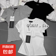冰感純棉小馬標短袖白t恤女夏季2025新款寬松簡(jiǎn)約體恤正肩上衣短T 冰感純棉-純黑色 3XL 參考140-155斤