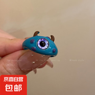 童趣可愛貓咪卡通小怪獸合金戒指女小眾設計感甜酷閨蜜食指戒批發(fā) 藍眼睛怪獸戒指 開口可調(diào)節(jié)