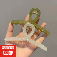 【送女友】超值多件套發(fā)夾亞克力發(fā)圈高馬尾山茶花心發(fā)飾 2件套【13cm綠色+白色】/