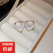 真金電鍍銀針鑲鉆珍珠耳環(huán)法式復(fù)古輕奢耳釘時(shí)尚氣質(zhì)簡(jiǎn)約耳飾批發(fā) 6#耳扣-金色（真金電鍍）