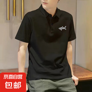 【高端舒適】夏季男士polo衫男高端短袖上衣男士t恤男 163黑色 SHARK鯊魚(yú) 2XL
