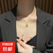 綠色吊墜四葉草項(xiàng)鏈配飾女精致首飾甜美鎖骨鏈輕奢小眾高級(jí)感禮物 金色