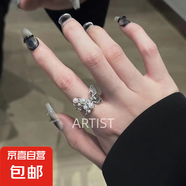 輕奢蝴蝶開口冷淡風(fēng)戒指女組合套裝甜酷辣妹風(fēng)網(wǎng)紅感 珍珠蝴蝶戒指