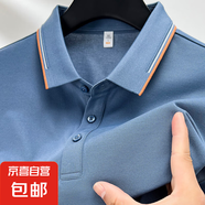7A短袖T恤男士翻領(lǐng)含桑蠶絲醋酸亞麻夏新款休閑百搭Polo衫上衣 中蘭 3XL 190/104A