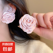 銀針花瓣網(wǎng)紗水晶流蘇耳釘粉色甜美海邊度假風耳環(huán)氣質(zhì)時尚耳飾女 24#銀針-金色-粉色