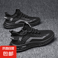 【雙星京東快遞】2025潮流四季通用男鞋新款休閑鞋透氣軟底網(wǎng)面鞋 黑色 41