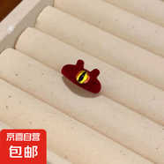 可愛大眼仔植絨亞小怪獸戒指女秋冬小眾設(shè)計食指戒指環(huán) 紅色卡比植絨戒指