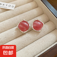 銀針花瓣網(wǎng)紗水晶流蘇耳釘粉色甜美海邊度假風(fēng)耳環(huán)氣質(zhì)時(shí)尚耳飾女 55#銀針-銀色-粉色