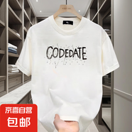 2025夏季新款短袖T恤男士精梳美式重磅寬松圓領(lǐng)上衣休閑百搭T-068 T-068A070短袖 白色 XL