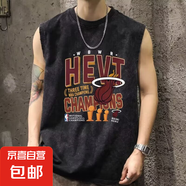 美式印花寬松背心男夏季健身坎肩ins袖坎袖無袖T恤潮休閑男女 灰色 零野    BS499 3XL 【150-165斤】