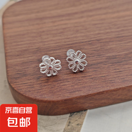 2025年新款純銀靈蛇耳釘小眾氣質(zhì)高級感蛇新年耳環(huán)生日禮物女生 鏤空花瓣耳釘一對【純銀】