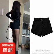 短褲女春秋新款工裝小個(gè)子黑色高腰牛仔褲外穿 黑色 J07牛仔短褲 XL