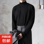 冬季美式雙面德絨打底衫男高領(lǐng)保暖衣服加絨加厚純色長(cháng)袖t恤秋衣 黑色 XL 【適合115到130斤】