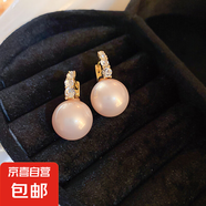 銀針大珍珠圓圈耳環(huán)時(shí)尚小眾夸張氣質(zhì)高級(jí)感耳釘法式復(fù)古百搭耳飾 94#耳扣-金色-粉色珍珠