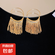 銀針跨境花朵流蘇耳釘歐美小眾設(shè)計耳環(huán)女時尚氣質(zhì)耳飾輕奢高級感 19#耳鉤-金色