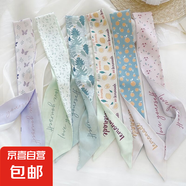 清新夏季雙面字母小絲巾發(fā)帶絲帶綁發(fā)水果飄帶綁包綁頭發(fā)扎發(fā)領(lǐng)巾 6款各一條