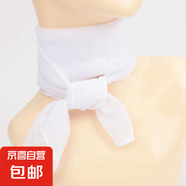 仿真絲小方巾女純色韓版圍脖薄款雪紡領(lǐng)巾正方形裝飾圍巾舞蹈絲巾 白色