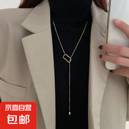 長項鏈女款新款高級感輕奢小眾飾品毛衣鏈秋冬衣服配飾潮雙層 不規(guī)則幾何項鏈