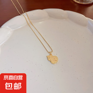真金電鍍新中式鋯石貔貅項鏈輕奢高級感鎖骨鏈小眾時尚氣質飾品女 25#項鏈-金色-葫蘆